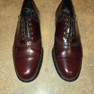 Florsheim Imperial Men's Size 8.5 Sadle Burgundy Leather Oxford Dress Shoes